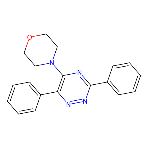 5-Morpholino-3,6-diphenyl-1,2,4-triazine structure