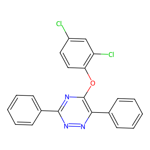 5-(2,4-Dichlorophenoxy)-3,6-diphenyl-1,2,4-triazine structure