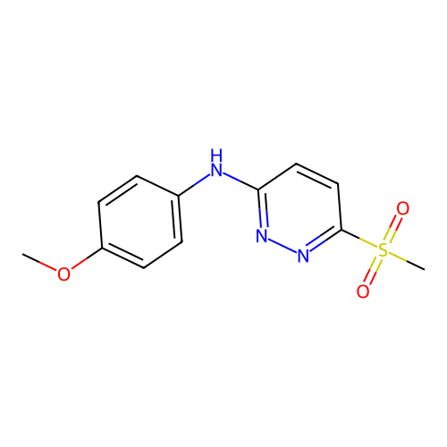 N-(4-methoxyphenyl)-6-(methylsulfonyl)-3-pyridazinamine structure