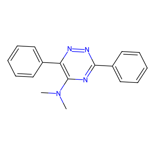 N,N-dimethyl-3,6-diphenyl-1,2,4-triazin-5-amine structure