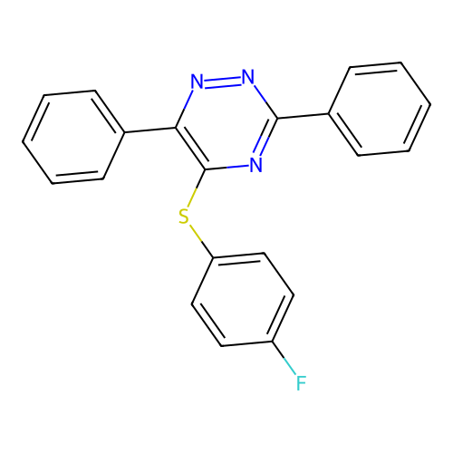 3,6-Diphenyl-1,2,4-triazin-5-yl 4-fluorophenyl sulfide structure