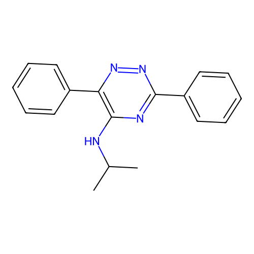 N-isopropyl-3,6-diphenyl-1,2,4-triazin-5-amine structure