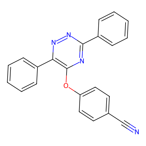 4-[(3,6-Diphenyl-1,2,4-triazin-5-yl)oxy]benzenecarbonitrile structure