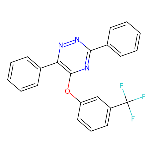 3,6-Diphenyl-5-[3-(trifluoromethyl)phenoxy]-1,2,4-triazine structure