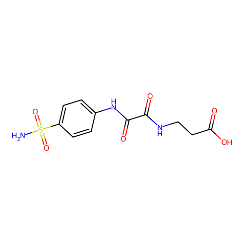 N-{oxo[(4-sulfamoylphenyl)amino]acetyl}-beta-alanine structure