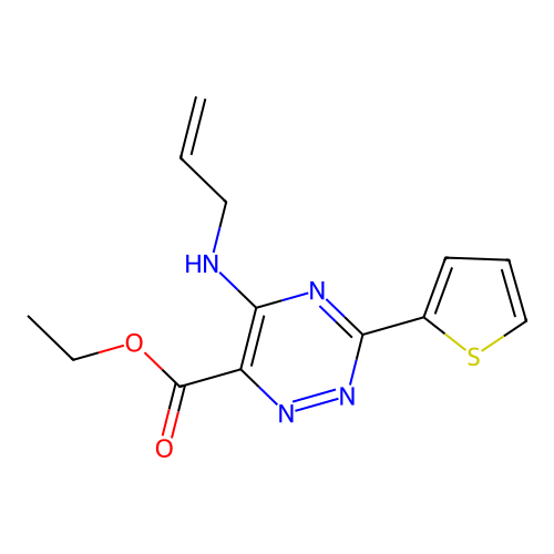 Ethyl 5-(allylamino)-3-(2-thienyl)-1,2,4-triazine-6-carboxylate structure