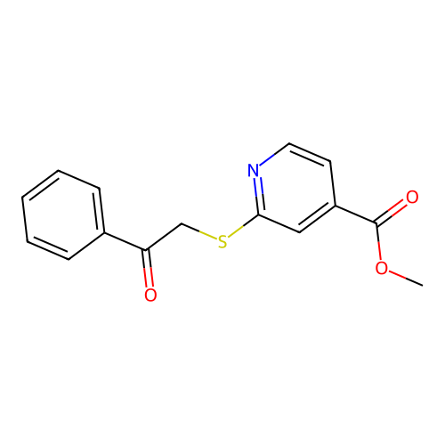 Methyl 2-[(2-oxo-2-phenylethyl)sulfanyl]isonicotinate structure