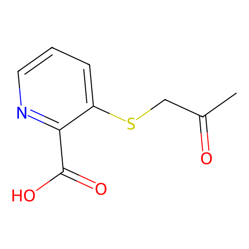 3-(2-Oxopropylsulfanyl)pyridine-2-carboxylic acid structure