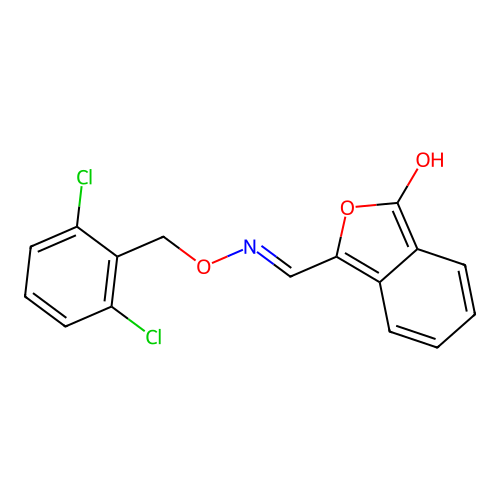3-[(2,6-Dichlorophenyl)methoxyiminomethyl]-2-benzofuran-1-ol structure
