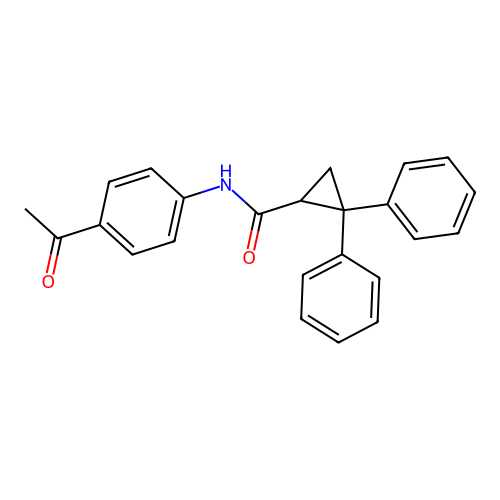 N-(4-acetylphenyl)-2,2-diphenylcyclopropanecarboxamide structure