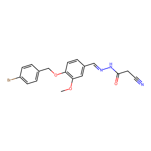 N'-{4-[(4-bromobenzyl)oxy]-3-methoxybenzylidene}-2-cyanoacetohydrazide structure