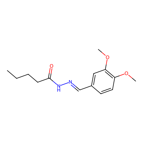 N'-(3,4-dimethoxybenzylidene)pentanohydrazide structure