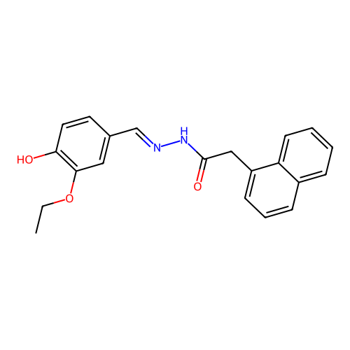 N-[(3-ethoxy-4-hydroxyphenyl)methylideneamino]-2-naphthalen-1-ylacetamide structure