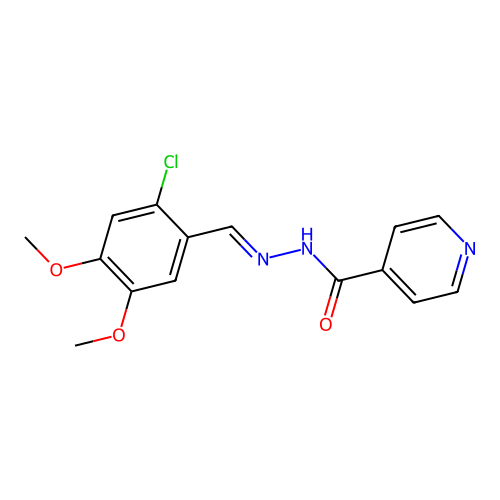 N-[(2-chloro-4,5-dimethoxyphenyl)methylideneamino]pyridine-4-carboxamide structure