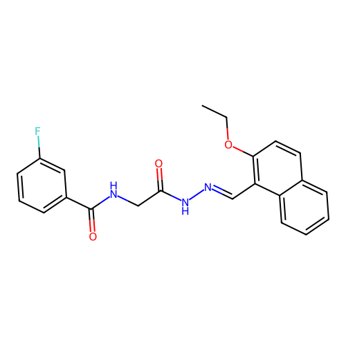 (E)-N-(2-(2-((2-ethoxynaphthalen-1-yl)methylene)hydrazinyl)-2-oxoethyl)-3-fluorobenzamide structure
