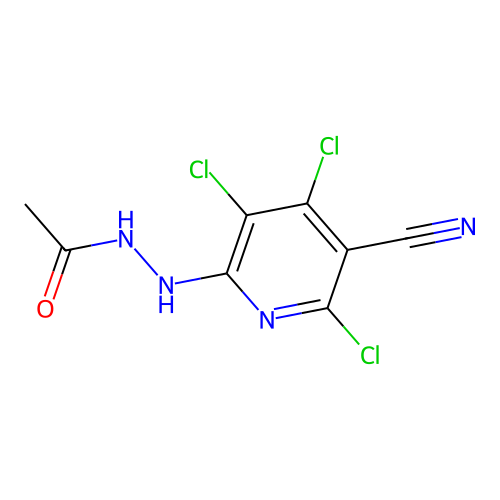 N'-(3,4,6-trichloro-5-cyanopyridin-2-yl)acetohydrazide structure