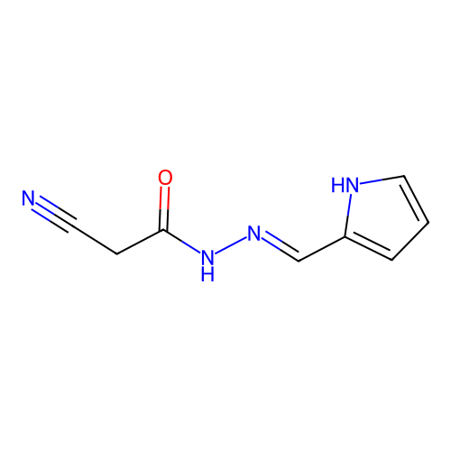 2-cyano-N'-[(1H-pyrrol-2-yl)methylidene]acetohydrazide structure