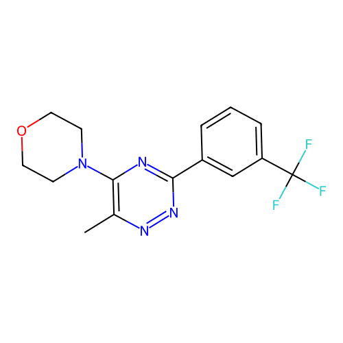6-Methyl-5-morpholino-3-[3-(trifluoromethyl)phenyl]-1,2,4-triazine structure