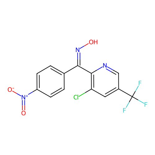 [3-chloro-5-(trifluoromethyl)-2-pyridinyl](4-nitrophenyl)methanone oxime structure