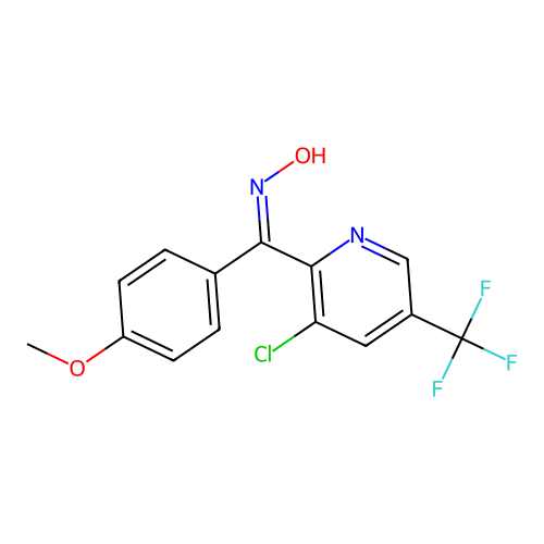 [3-chloro-5-(trifluoromethyl)-2-pyridinyl](4-methoxyphenyl)methanone oxime structure