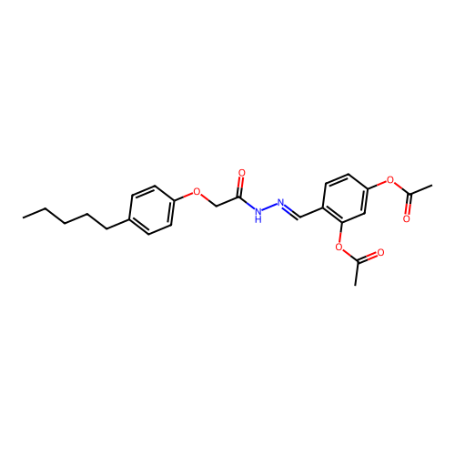 3-(Acetyloxy)-4-{2-[(4-pentylphenoxy)acetyl]carbohydrazonoyl}phenyl acetate structure