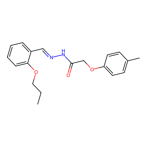 2-(4-methylphenoxy)-N-[(2-propoxyphenyl)methylideneamino]acetamide structure