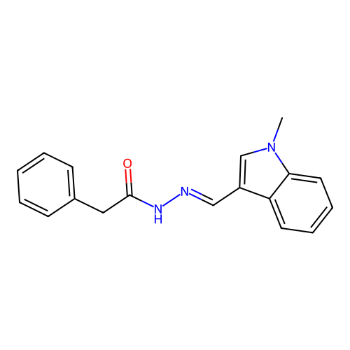N-[(1-methylindol-3-yl)methylideneamino]-2-phenylacetamide structure