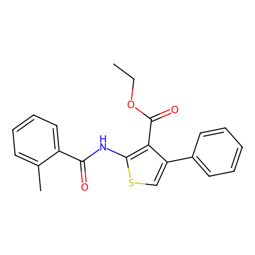 Ethyl 2-{[(2-methylphenyl)carbonyl]amino}-4-phenylthiophene-3-carboxylate structure