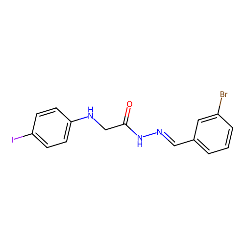 N'-(3-bromobenzylidene)-2-[(4-iodophenyl)amino]acetohydrazide structure