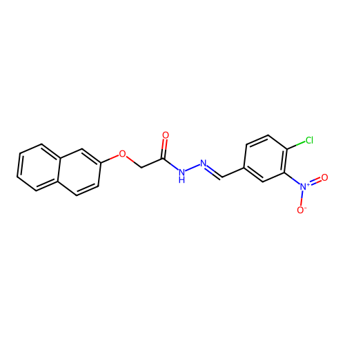 N'-(4-chloro-3-nitrobenzylidene)-2-(2-naphthyloxy)acetohydrazide structure