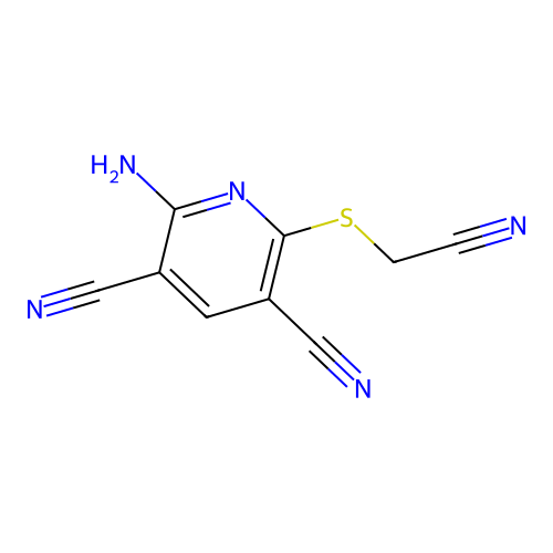 2-Amino-6-[(cyanomethyl)sulfanyl]pyridine-3,5-dicarbonitrile structure