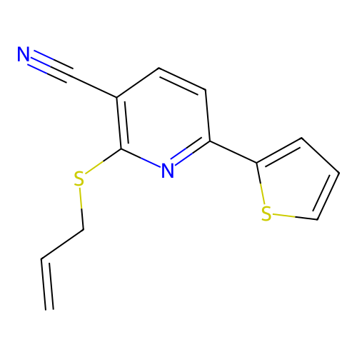 2-(Prop-2-en-1-ylsulfanyl)-6-(thiophen-2-yl)pyridine-3-carbonitrile structure