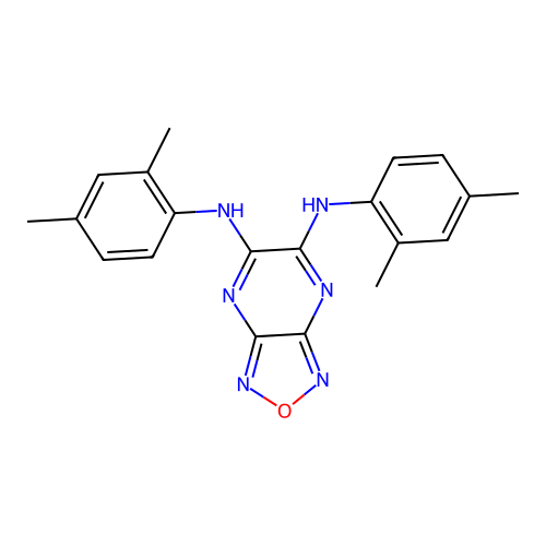 N,N'-bis(2,4-dimethylphenyl)[1,2,5]oxadiazolo[3,4-b]pyrazine-5,6-diamine structure