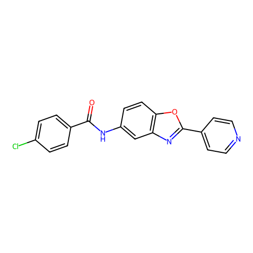 4-chloro-N-[2-(pyridin-4-yl)-1,3-benzoxazol-5-yl]benzamide structure