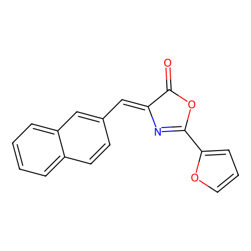 (4Z)-2-(furan-2-yl)-4-(naphthalen-2-ylmethylidene)-1,3-oxazol-5(4H)-one structure