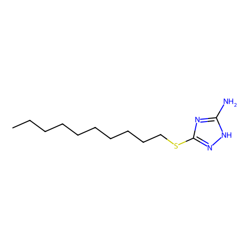 3-decylsulfanyl-1H-1,2,4-triazol-5-amine structure
