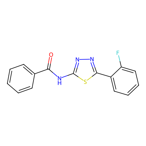 N-[5-(2-fluorophenyl)-1,3,4-thiadiazol-2-yl]benzamide structure