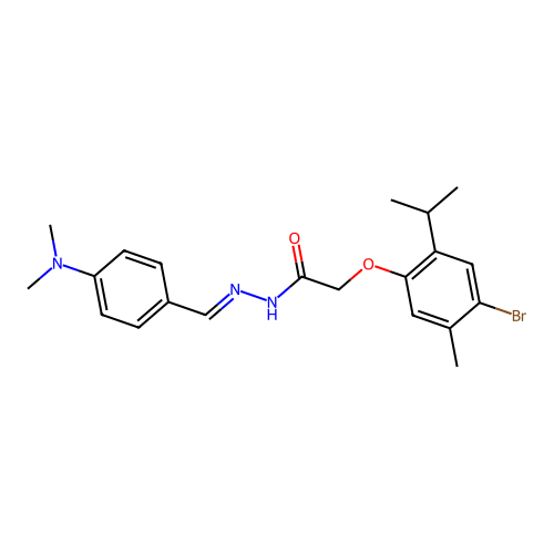 2-(4-bromo-2-isopropyl-5-methylphenoxy)-N'-[4-(dimethylamino)benzylidene]acetohydrazide structure