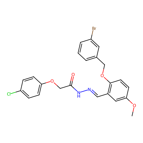 N'-{2-[(3-bromobenzyl)oxy]-5-methoxybenzylidene}-2-(4-chlorophenoxy)acetohydrazide structure