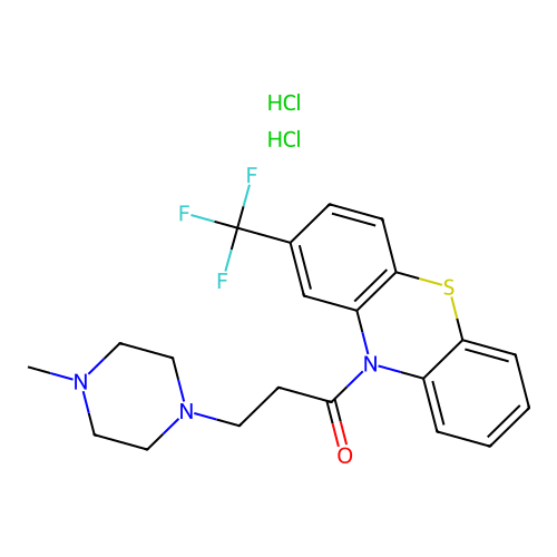 3-(4-methylpiperazin-1-yl)-1-[2-(trifluoromethyl)phenothiazin-10-yl]propan-1-one Dihydrochloride structure