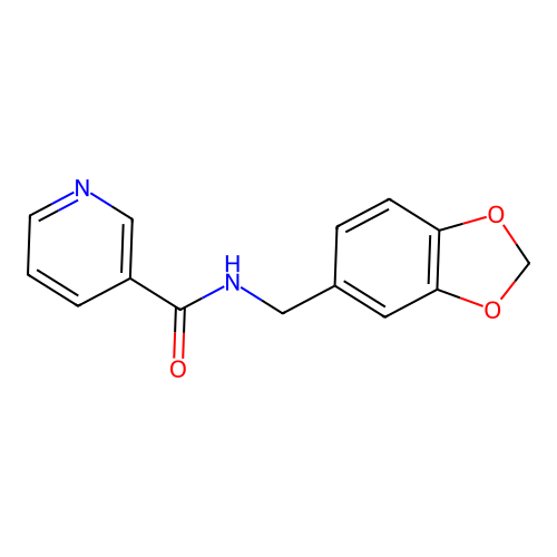 N-Benzo[1,3]dioxol-5-ylmethyl-nicotinamide structure