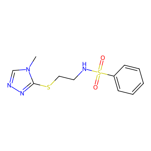 N-[2-(4-Methyl-4H-[1,2,4]triazol-3-ylsulfanyl)-ethyl]-benzenesulfonamide structure