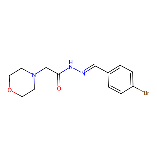 (E)-N'-(4-bromobenzylidene)-2-morpholinoacetohydrazide structure