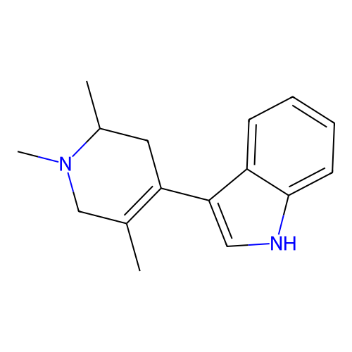 Indole, 3-(1,2,3,6-tetrahydro-1,2,5-trimethyl-4-pyridyl)- structure