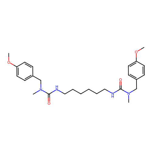 1,1'-(Hexane-1,6-diyl)bis(3-(4-methoxybenzyl)-3-methylurea) structure