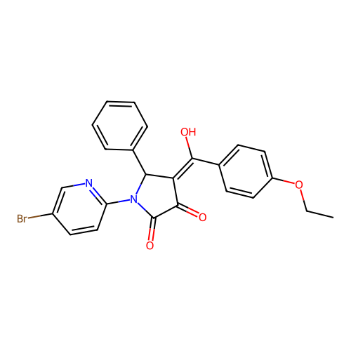 (4E)-1-(5-bromopyridin-2-yl)-4-[(4-ethoxyphenyl)(hydroxy)methylidene]-5-phenylpyrrolidine-2,3-dione structure