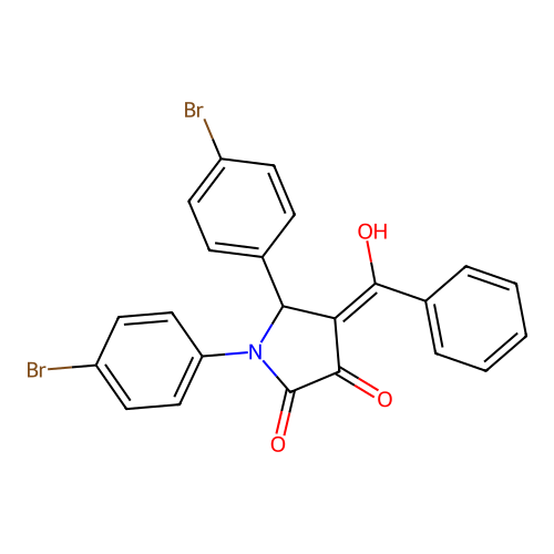 (4E)-1,5-bis(4-bromophenyl)-4-[hydroxy(phenyl)methylidene]pyrrolidine-2,3-dione structure