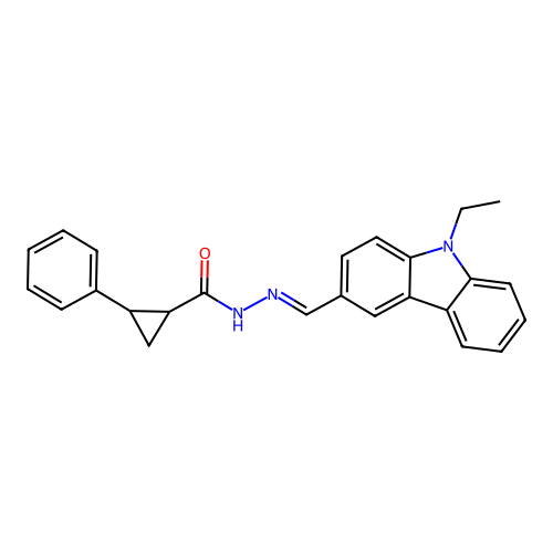 N'-[(9-ethyl-9H-carbazol-3-yl)methylene]-2-phenylcyclopropanecarbohydrazide structure