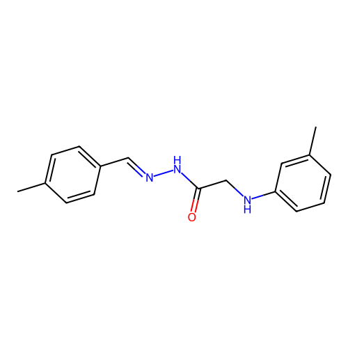 2-(3-methylanilino)-N-[(4-methylphenyl)methylideneamino]acetamide structure