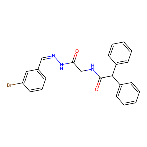 (Z)-N-(2-(2-(3-bromobenzylidene)hydrazinyl)-2-oxoethyl)-2,2-diphenylacetamide structure